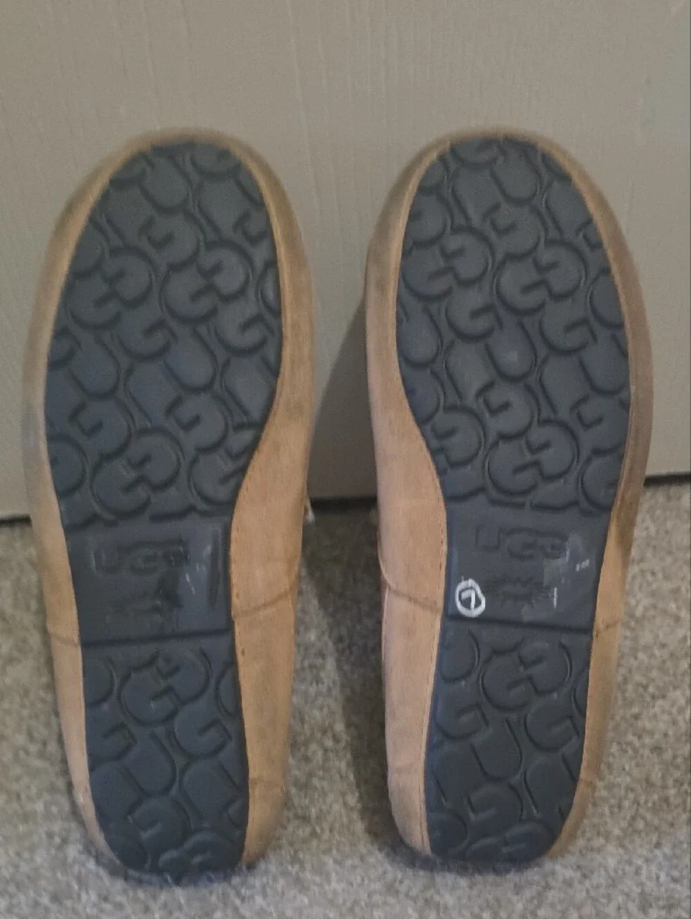 UGG Men's Chestnut Suede Slip-On Loafers with Shearling Lining